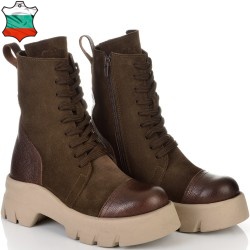 ДАМСКИ БОТИ ОТ ЕСТЕСТВЕН ВЕЛУР/КОЖА-ASTRA 48-306-КАФЯВИ