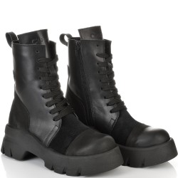 ДАМСКИ БОТИ ОТ ЕСТЕСТВЕНА КОЖА/НАБУК-ASTRA 48-306-ЧЕРНИ