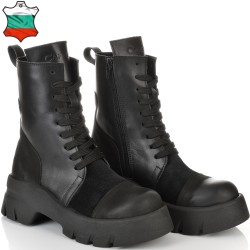 ДАМСКИ БОТИ ОТ ЕСТЕСТВЕНА КОЖА/НАБУК-ASTRA 48-306-ЧЕРНИ