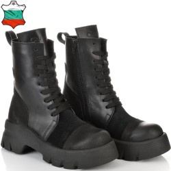 ДАМСКИ БОТИ ОТ ЕСТЕСТВЕНА КОЖА/НАБУК-ASTRA 48-306-ЧЕРНИ