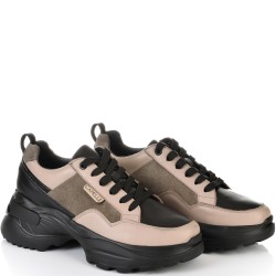 ДАМСКИ КЕЦОВЕ ОТ ЕСТЕСТВЕНА КОЖА-D4071-ЧЕРНО/ТАУПЕ