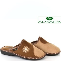 ДАМСКИ ПАНТОФИ НА АНАТОМИЧНО ХОДИЛО-2214-КАФЯВИ