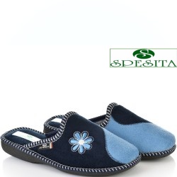 ДАМСКИ ПАНТОФИ НА АНАТОМИЧНО ХОДИЛО-2214-ТЪМНО СИНИ