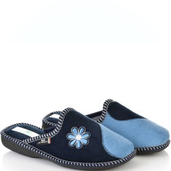 ДАМСКИ ПАНТОФИ НА АНАТОМИЧНО ХОДИЛО-2214-ТЪМНО СИНИ