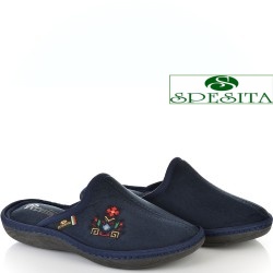 ДАМСКИ ПАНТОФИ НА АНАТОМИЧНО ХОДИЛО-153-ТЪМНО СИНИ