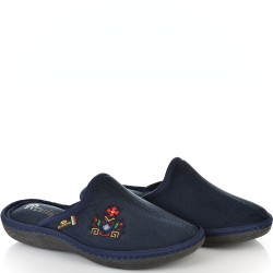 ДАМСКИ ПАНТОФИ НА АНАТОМИЧНО ХОДИЛО-153-ТЪМНО СИНИ