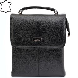 МЪЖКА ЧАНТА ОТ ЕСТЕСТВЕНА КОЖА-0029-ЧЕРНА