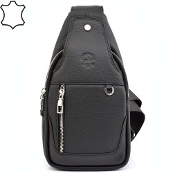 МЪЖКА ЧАНТА ПРЕЗ РАМО ОТ ЕСТЕСТВЕНА КОЖА-9038-ЧЕРНА
