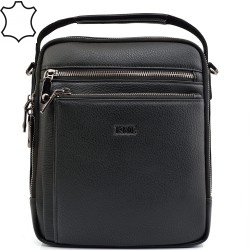 МЪЖКА ЧАНТА ОТ ЕСТЕСТВЕНА КОЖА-407-153-ЧЕРНА