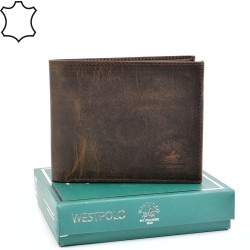 МЪЖКО ПОРТМОНЕ ОТ ЕСТЕСТВЕНА КОЖА-554C-КАФЯВО