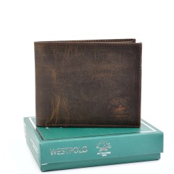 МЪЖКО ПОРТМОНЕ ОТ ЕСТЕСТВЕНА КОЖА-554C-КАФЯВО