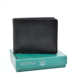 МЪЖКО ПОРТМОНЕ ОТ ЕСТЕСТВЕНА КОЖА-1432C-ЧЕРНО