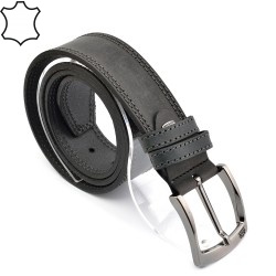 КОЛАН ОТ ЕСТЕСТВЕНА БИВОЛСКА КОЖА-7471-СИВ