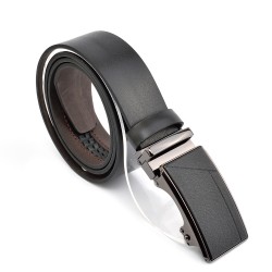 КОЛАН ОТ ЕСТЕСТВЕНА БИВОЛСКА КОЖА-АВТОМАТИЧЕН С ПЛОЧКА-7477-ЧЕРЕН