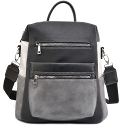 БЪЛГАРСКА ДАМСКА РАНИЦА-S1373-ЧЕРНО/СИВО