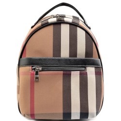 БЪЛГАРСКА ДАМСКА РАНИЦА-S1334-КАРЕ-ЧЕРНО/БЕЖОВО