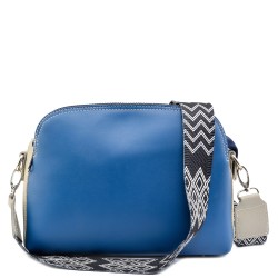 ДАМСКА ЧАНТА ПРЕЗ РАМО ОТ ЕСТЕСТВЕНА КОЖА-S1346-СИНЯ