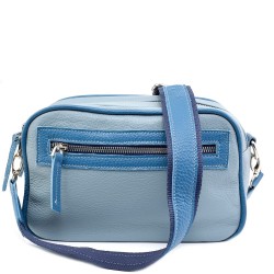 ДАМСКА ЧАНТА ПРЕЗ РАМО ОТ ЕСТЕСТВЕНА КОЖА-1364-СВ.СИНЯ