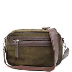 ДАМСКА ЧАНТА ПРЕЗ РАМО ОТ ЕСТЕСТВЕН ВЕЛУР-1364-ЗЕЛЕНА