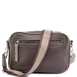 ДАМСКА ЧАНТА ПРЕЗ РАМО ОТ ЕСТЕСТВЕНА КОЖА-1364-КАФЯВА