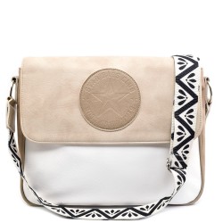 ДАМСКА ЧАНТА ПРЕЗ РАМО-S1335-БЯЛО/БЕЖОВО