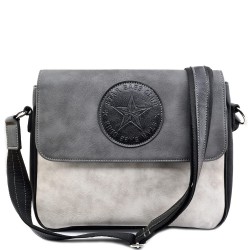 ДАМСКА ЧАНТА ПРЕЗ РАМО-S1335-ЧЕРНО/СИВО