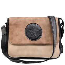 ДАМСКА ЧАНТА ПРЕЗ РАМО-S1335-ЧЕРНО/БЕЖОВО