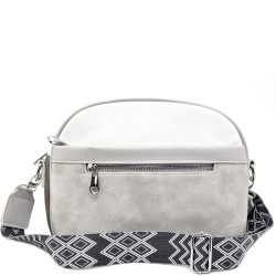 ДАМСКА ЧАНТА ПРЕЗ РАМО-S1345-БЯЛО/СИВО