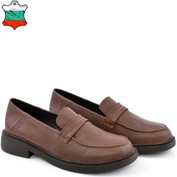 ДАМСКИ МОКАСИНИ ОТ ЕСТЕСТВЕНА КОЖА-TAIRA-1522-КАФЯВИ
