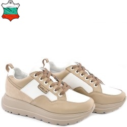 ДАМСКИ КЕЦОВЕ ОТ ЕСТЕСТВЕНА КОЖА-OMEGA-4071-БЕЖОВО/БЯЛО