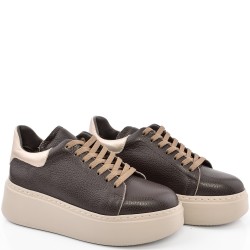 ДАМСКИ КЕЦОВЕ НА ПОВДИГНАТО ХОДИЛО ОТ ЕСТЕСТВЕНА КОЖА-C7070-КАФЯВИ