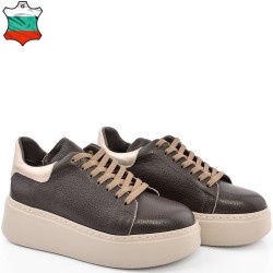 ДАМСКИ КЕЦОВЕ НА ПОВДИГНАТО ХОДИЛО ОТ ЕСТЕСТВЕНА КОЖА-C7070-КАФЯВИ