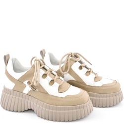 ДАМСКИ КЕЦОВЕ ОТ ЕСТЕСТВЕНА КОЖА-ASTRA-6040-БЯЛО/БЕЖОВИ