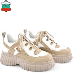 ДАМСКИ КЕЦОВЕ ОТ ЕСТЕСТВЕНА КОЖА-ASTRA-6040-БЯЛО/БЕЖОВИ