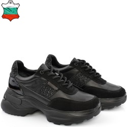 ДАМСКИ КЕЦОВЕ ОТ ЕСТЕСТВЕНА КОЖА С ЛАК И ВЕЛУР-SONYA-6065-ЧЕРНИ