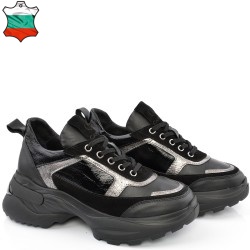 ДАМСКИ КЕЦОВЕ ОТ ЕСТЕСТВЕНА КОЖА С ВЕЛУР-REYA 04-ЧЕРНИ