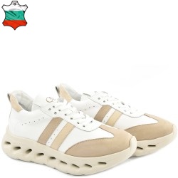 ДАМСКИ КЕЦОВЕ ОТ ЕСТЕСТВЕНА КОЖА-ALISA-06-БЕЖОВО-БЕЛИ