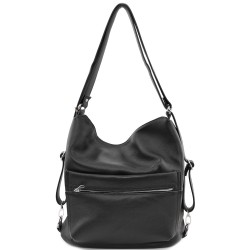 ДАМСКА ЧАНТА/РАНИЦА ОТ ЕСТЕСТВЕНА КОЖА-8348-ЧЕРНА