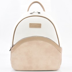 БЪЛГАРСКА ДАМСКА РАНИЦА-C1316-БЕЖОВО-БЯЛА