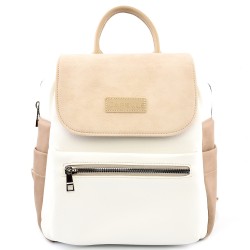 БЪЛГАРСКА ДАМСКА РАНИЦА-C1353-БЯЛО-БЕЖОВА